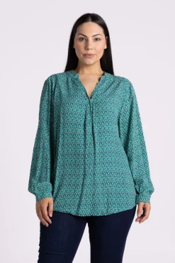 Silvermaple Collection | Sofia Shirt | Ocelot Navy/Green