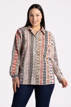 Silvermaple Collection Aztec Stripe Shirt | Mahogany