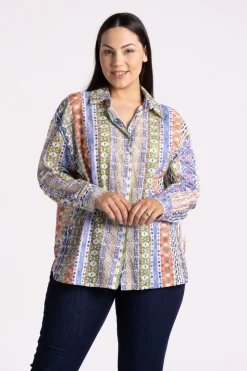 Silvermaple Collection Aztec Stripe Shirt | Marine