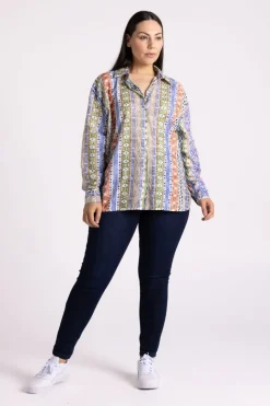 Silvermaple Collection Aztec Stripe Shirt | Marine