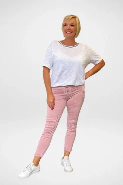 Silvermaple Collection Button Fly Italian Jean | Dusty Pink