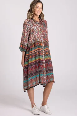 Silvermaple Collection Celeste Button Through Dress | Vintage Paisley