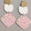 Silvermaple Collection Charlotte Clay Earrings | Pink