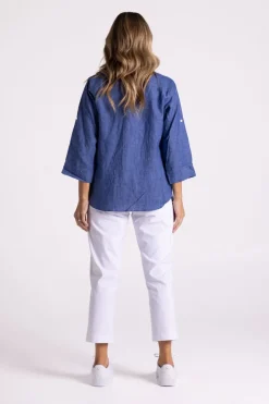 Silvermaple Collection Charlotte Linen Shirt | Indigo