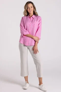 Silvermaple Collection Charlotte Linen Shirt | Pink