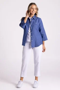 Silvermaple Collection Charlotte Linen Shirt | Indigo