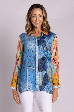 Silvermaple Collection Claire Shirt | Denim Bouquet
