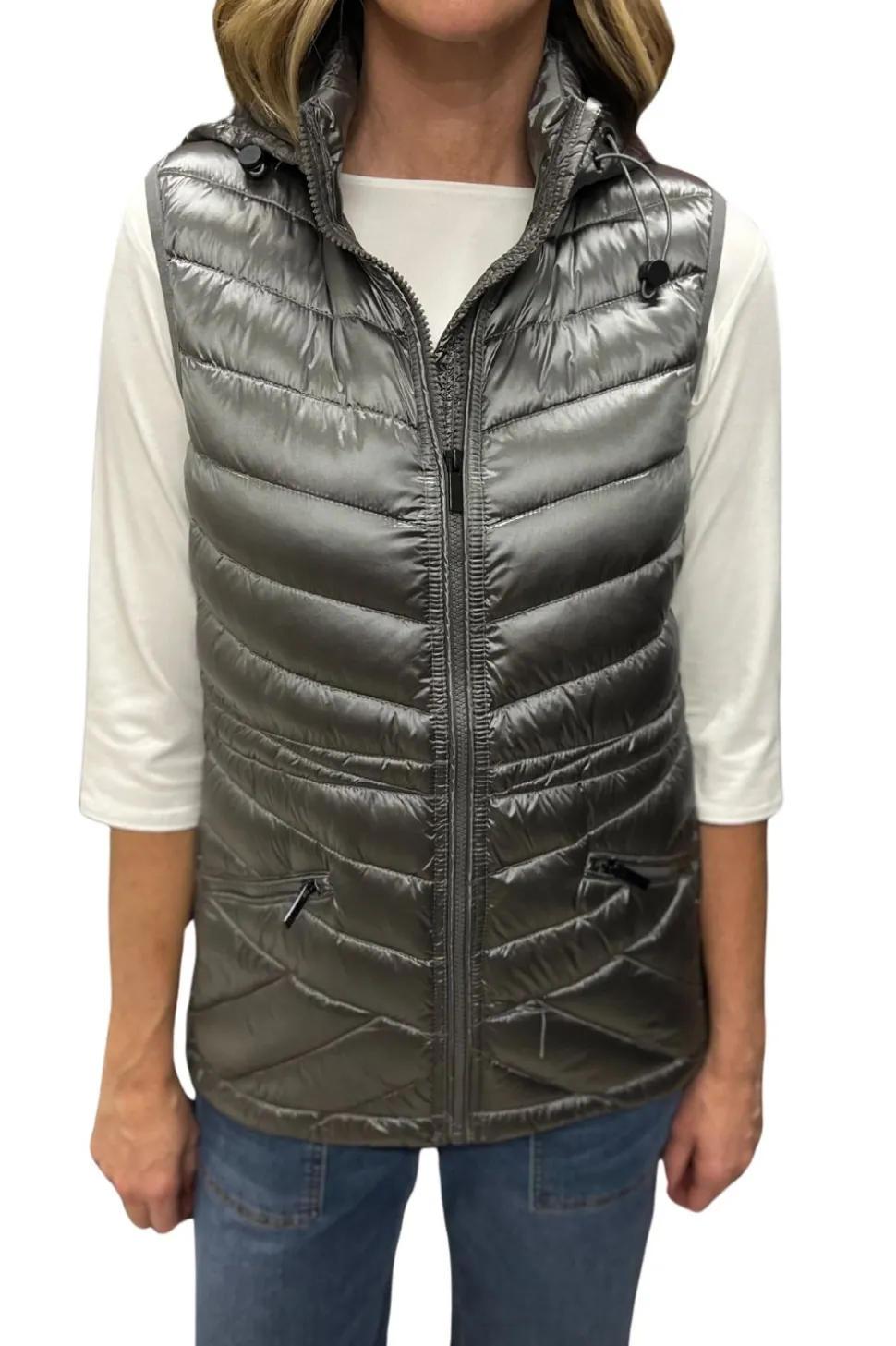 Silvermaple Collection Down Filled Puffer Vest | Platinum