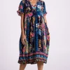 Silvermaple Collection Fiona V-Neck Dress | Royal Rainforest