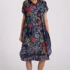 Silvermaple Collection Grace Button Dress | Navy Bloom