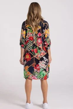 Silvermaple Collection Imogen Shirt Dress | Midnight Chevron