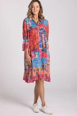 Silvermaple Collection Jocelyn Button Down Dress | Sunset Tapestry