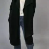 Silvermaple Collection Long Knit Coat | Black