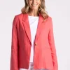 Silvermaple Collection Miranda Linen Blazer | Melon