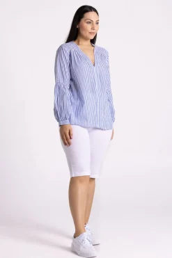 Silvermaple Collection Nautical Blouse | Blue Stripe