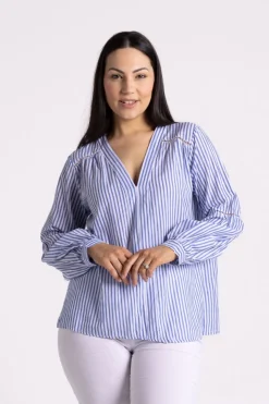 Silvermaple Collection Nautical Blouse | Blue Stripe