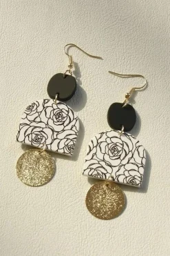 Silvermaple Collection Olivia Rose Earrings | Gold/Black