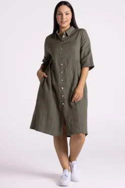 Silvermaple Collection Sandy Button Dress | Olive