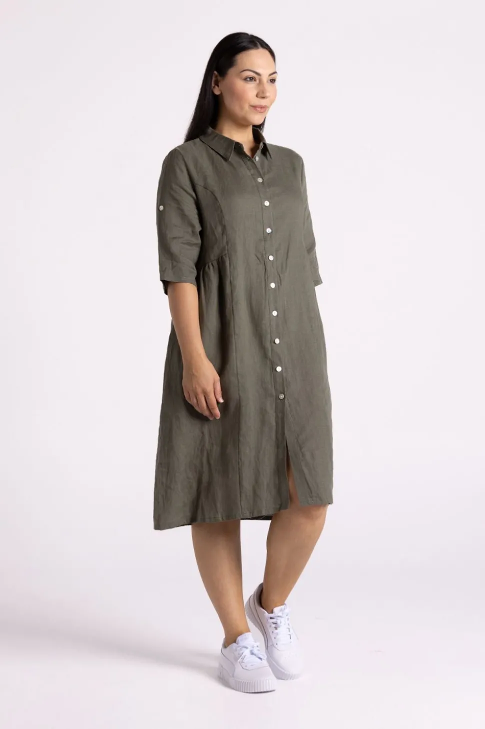 Silvermaple Collection Sandy Button Dress | Olive