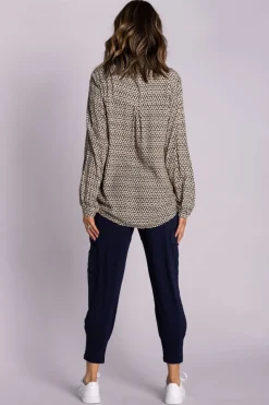 Silvermaple Collection Sofia Shirt | Ocelot Black/Beige