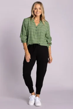 Silvermaple Collection Sofia Shirt | Cheetah Black/Green