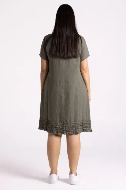 Silvermaple Collection Vanessa Ruffle Hem Dress | Olive