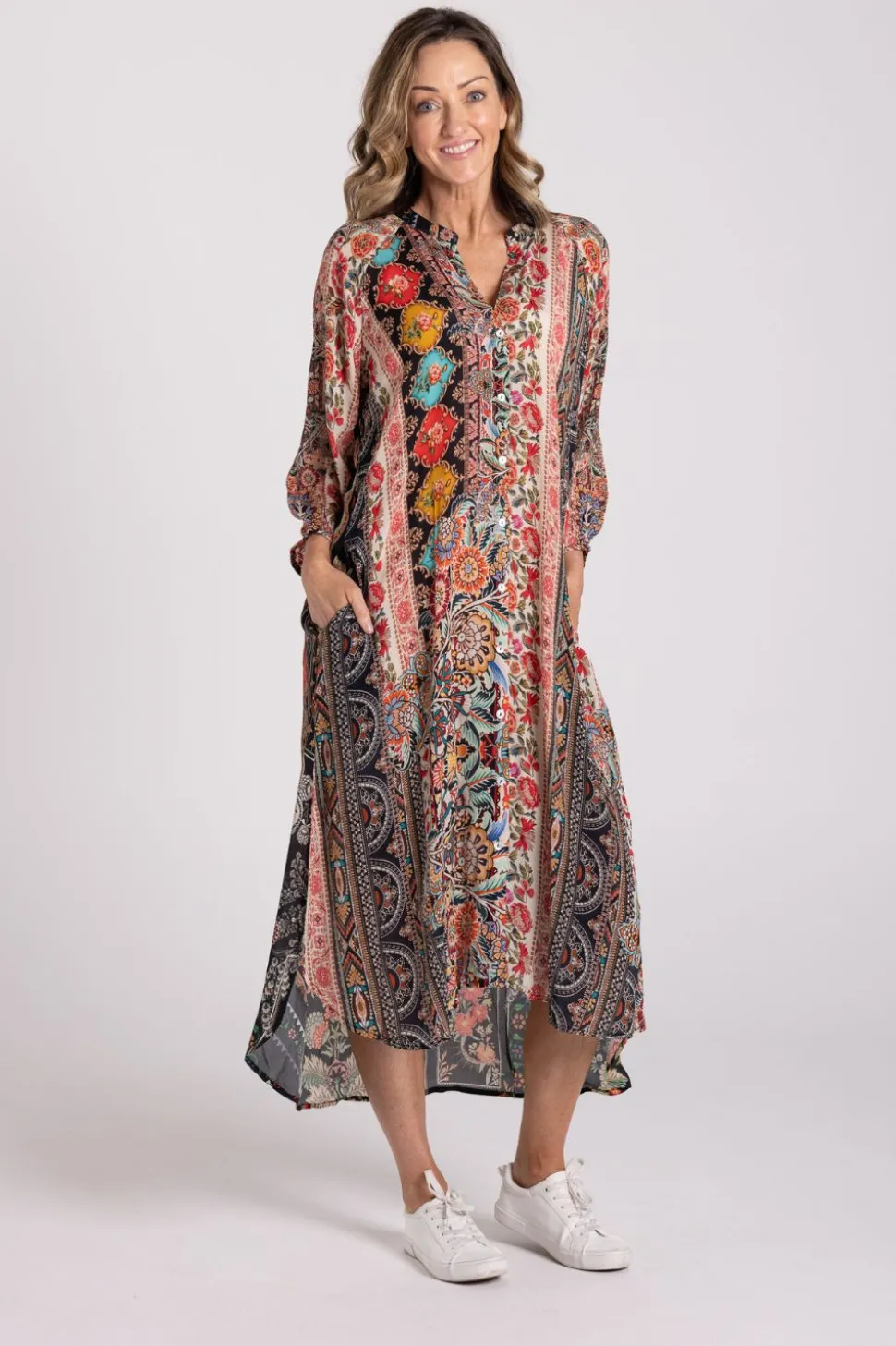 Silvermaple Collection Zara Mandarin Maxi Dress | Eden Noir