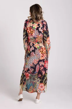 Silvermaple Collection Zara Mandarin Maxi Dress | Midnight Garden