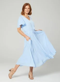 Swing Drawstring Dress | Iced Blue