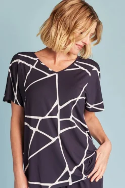Tani Ivy Swing Tee | Navy Marble | 79811