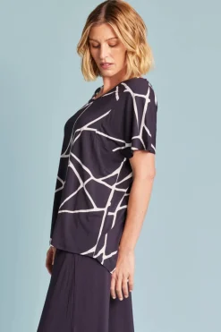 Tani Ivy Swing Tee | Navy Marble | 79811
