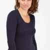 Tani Long Sleeve Scoop Top | Navy | 79350
