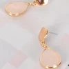 Teardrop Button Top Earrings | Nude / Gold