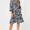 Threadz & Clarity Emily Dress | Navy/White
