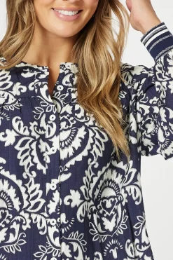 Threadz & Clarity Emily Top | Navy/White