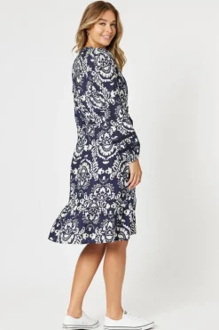 Threadz & Clarity Emily Dress | Navy/White