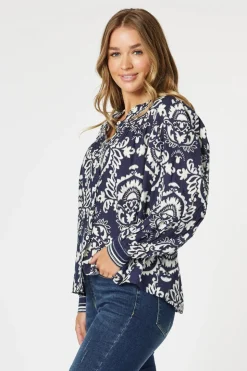 Threadz & Clarity Emily Top | Navy/White