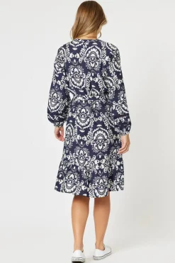 Threadz & Clarity Emily Dress | Navy/White