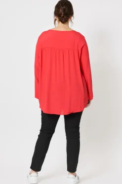 Threadz & Clarity Kerryn Pocket Top | Red