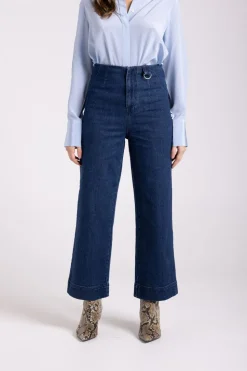 Two T's 7/8 Denim Wide Leg Pant | Dark Denim