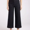 Two T's 7/8 Denim Wide Leg Pant | Black