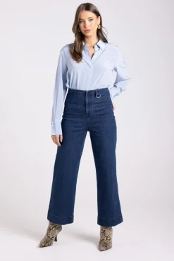 Two T's 7/8 Denim Wide Leg Pant | Dark Denim