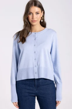 Two T's Crop Cardi | Powder Blue