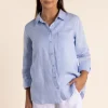 Two T's Linen Shirt | Sky