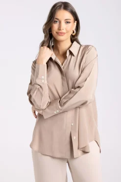 Two T's Silk Shirt | Almond