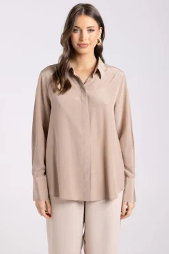 Two T's Silk Shirt | Almond