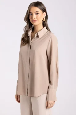 Two T's Silk Shirt | Almond