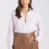 Two T's Stripe Shirt | Camel/White