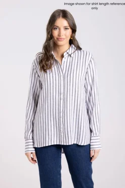 Two T's Stripe Shirt | Camel/White