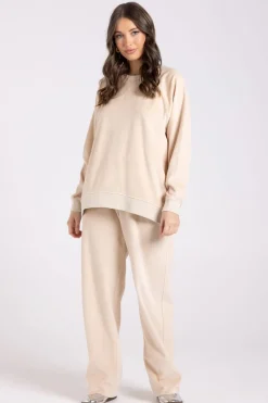 Two T's Velour Pant | Almond